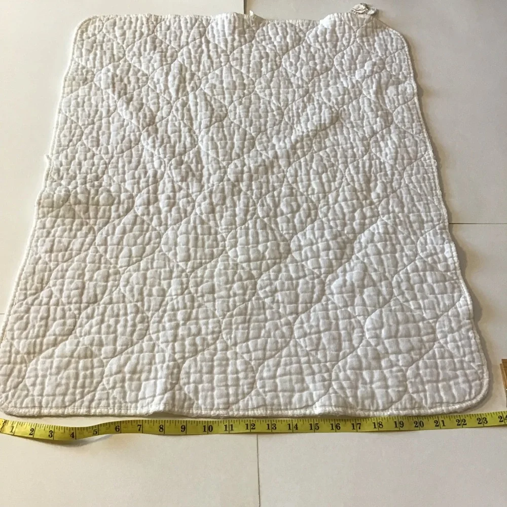 VTG Dundee Crib Mattress Pad White Quilted Rectangle Round Corners Made in USA